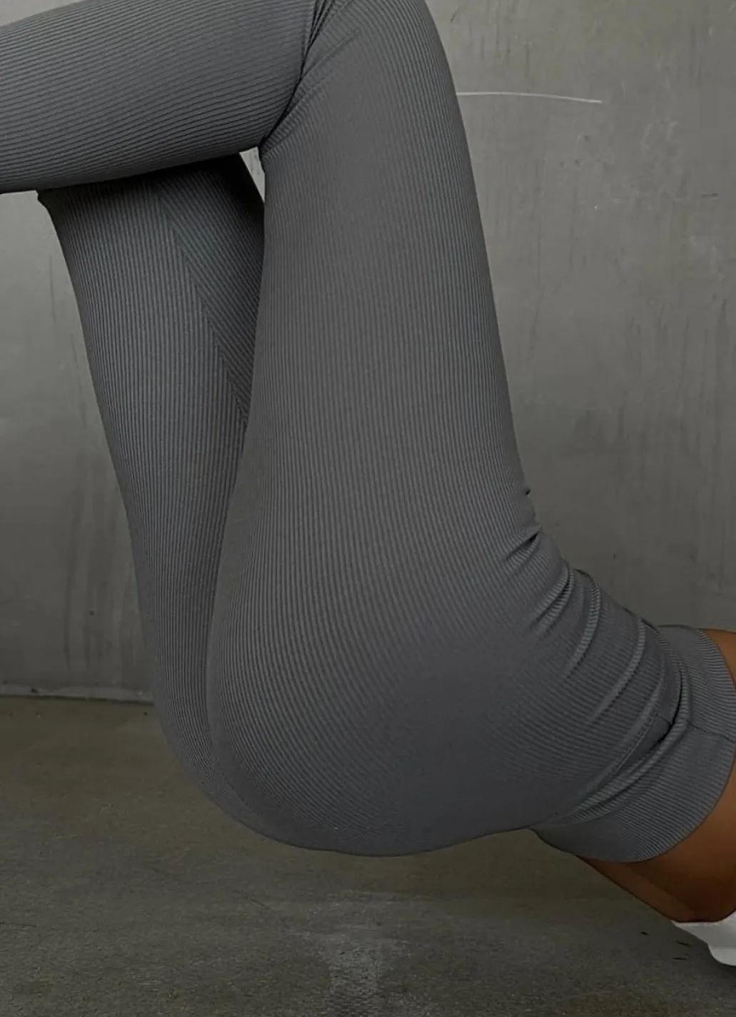 Legginsy ocieplane z wysokim stanem - szare